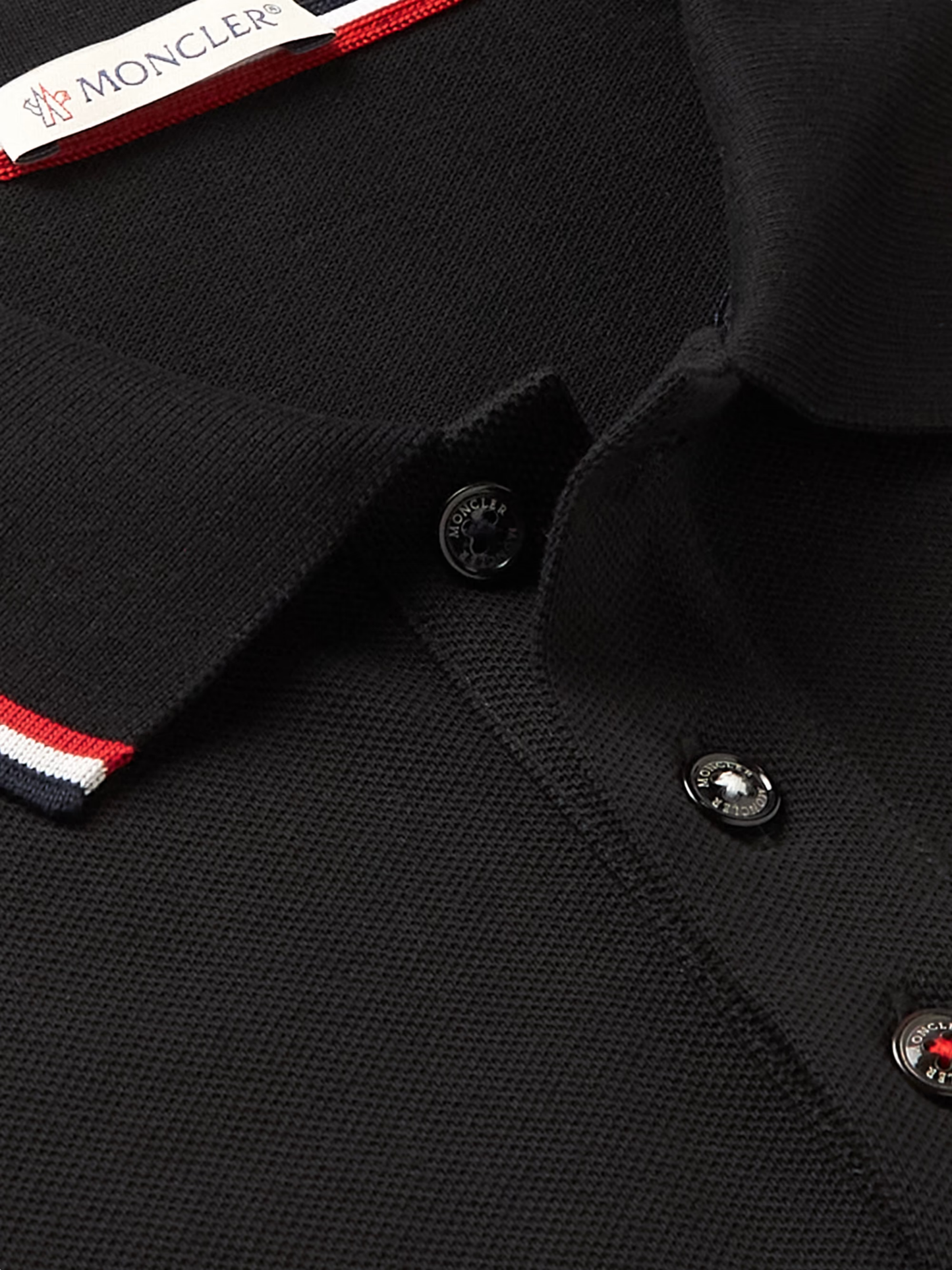 Tricolor Trimmed Piquet Polo Shirt